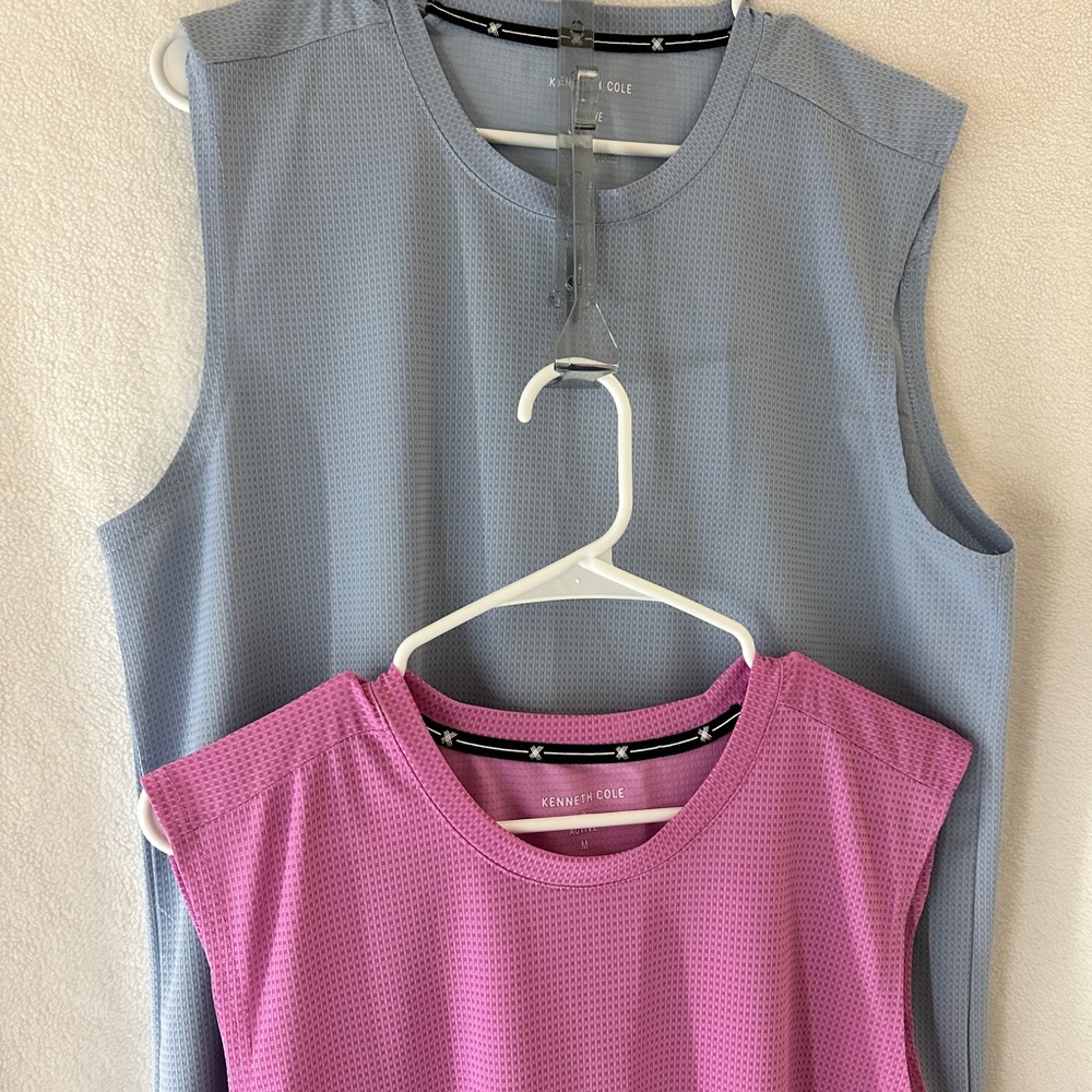 Two Kenneth Cole Active Tank Tops- Light Blue and Pink
